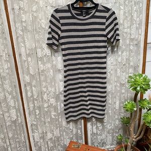 Black Stripe Tee Dress